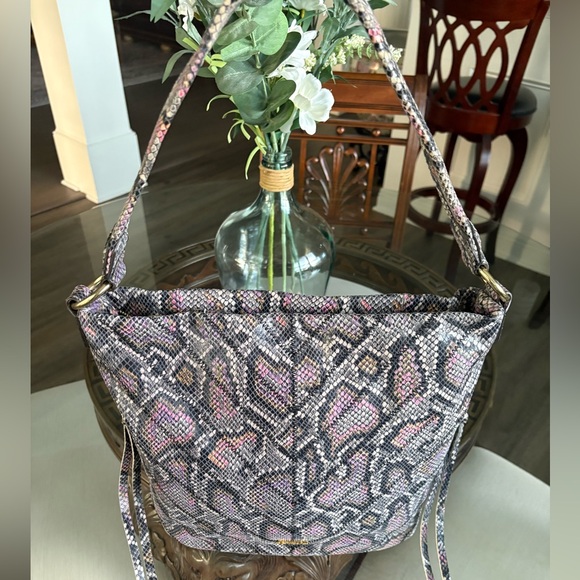 🩶🩷AIMEE KESTENBERG LEATHER EXOTIC SNAKESKIN HOBO BAG!🩶🩷 - Picture 1 of 11